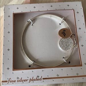 Silver plated bracelet Initial M